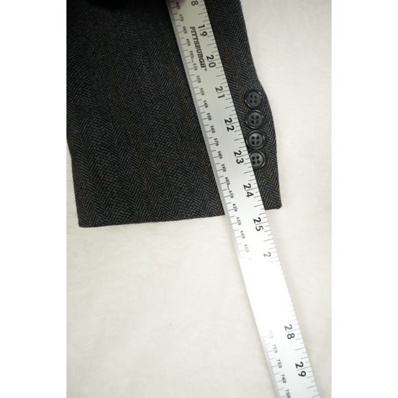 Botany 500 Blazer Men 41R Gray Plaid 100% Lambswool 2 Button Tweed - Picture 15 of 15